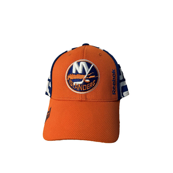 New York Islander Reebok 2016 NHL Draft Structured Flex Hat Orange/Royal NWT SM - Picture 1 of 7
